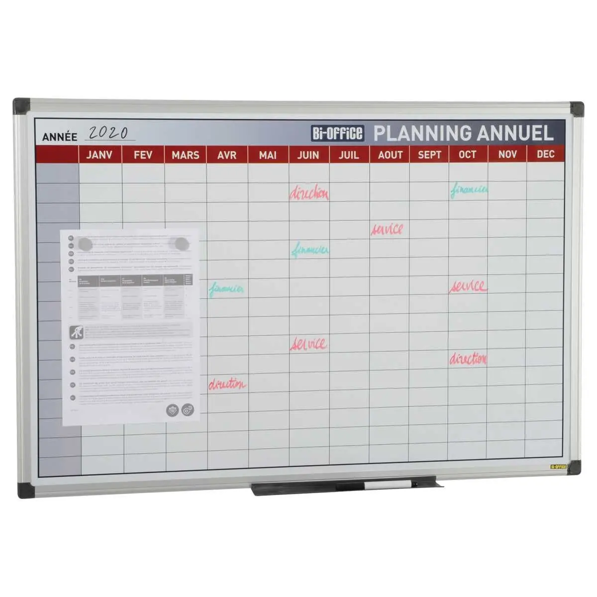 Planning annuel magn&eacute;tique s&eacute;rigraphi&eacute; - Bi-Office 