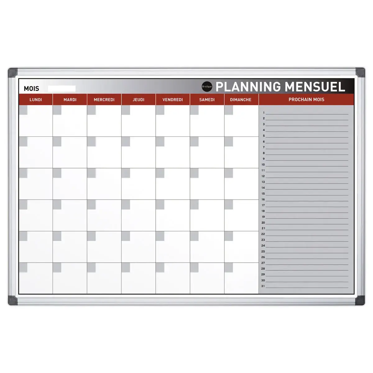Planning magnétique mensuel - BI-OFFICE