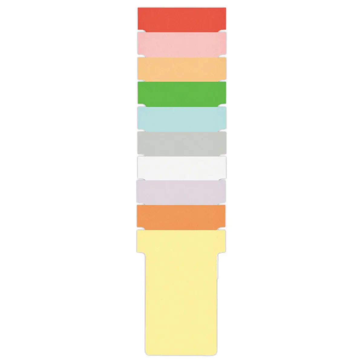 100 Fiches T pour planning - Taille 2 - Orange - Nobo