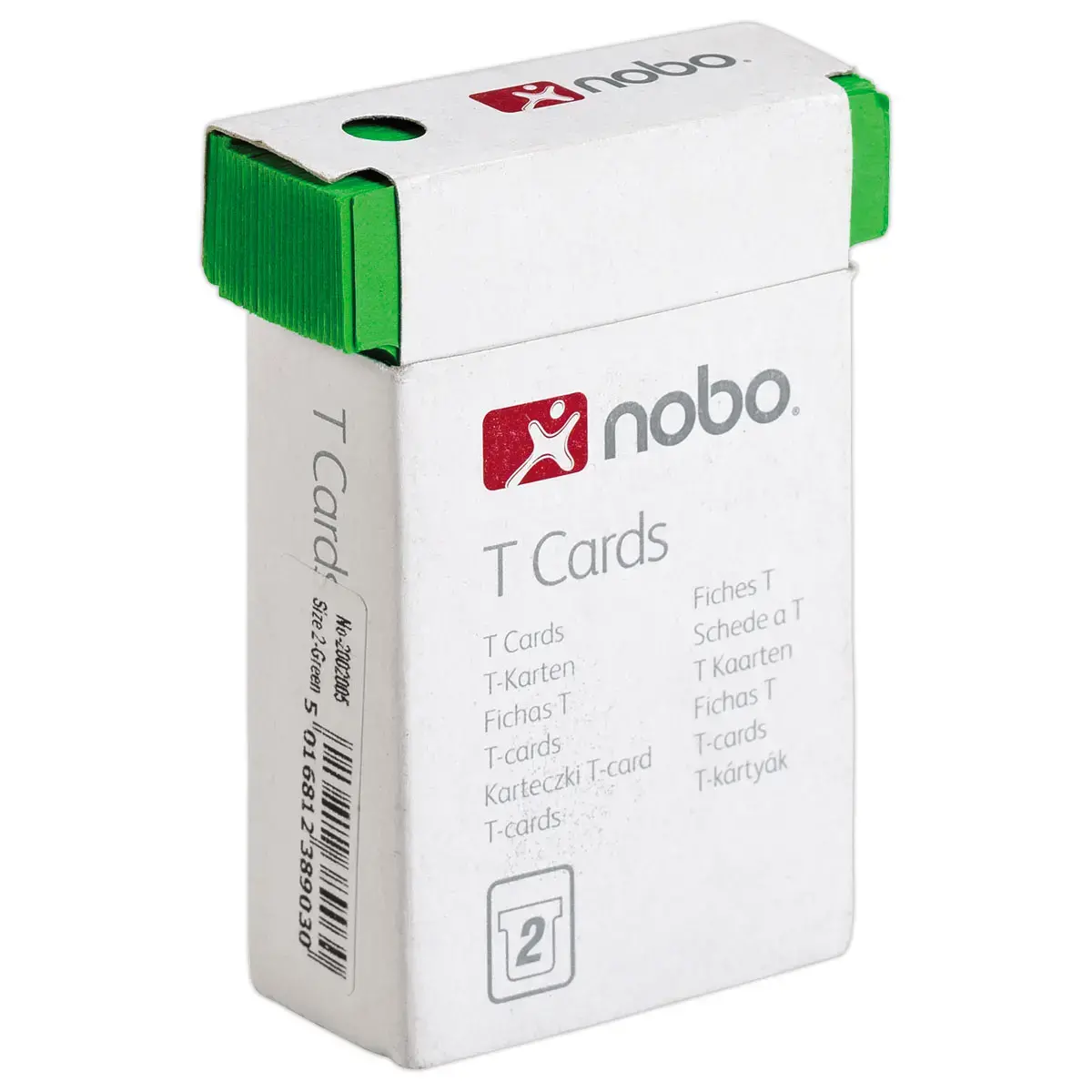 100 Fiches T pour planning - Taille 2 - Vert - Nobo 