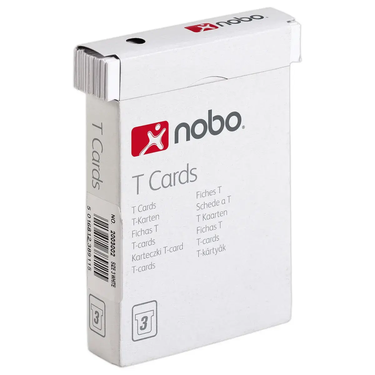 100 Fiches T pour planning - Taille 3 - Blanc - Nobo