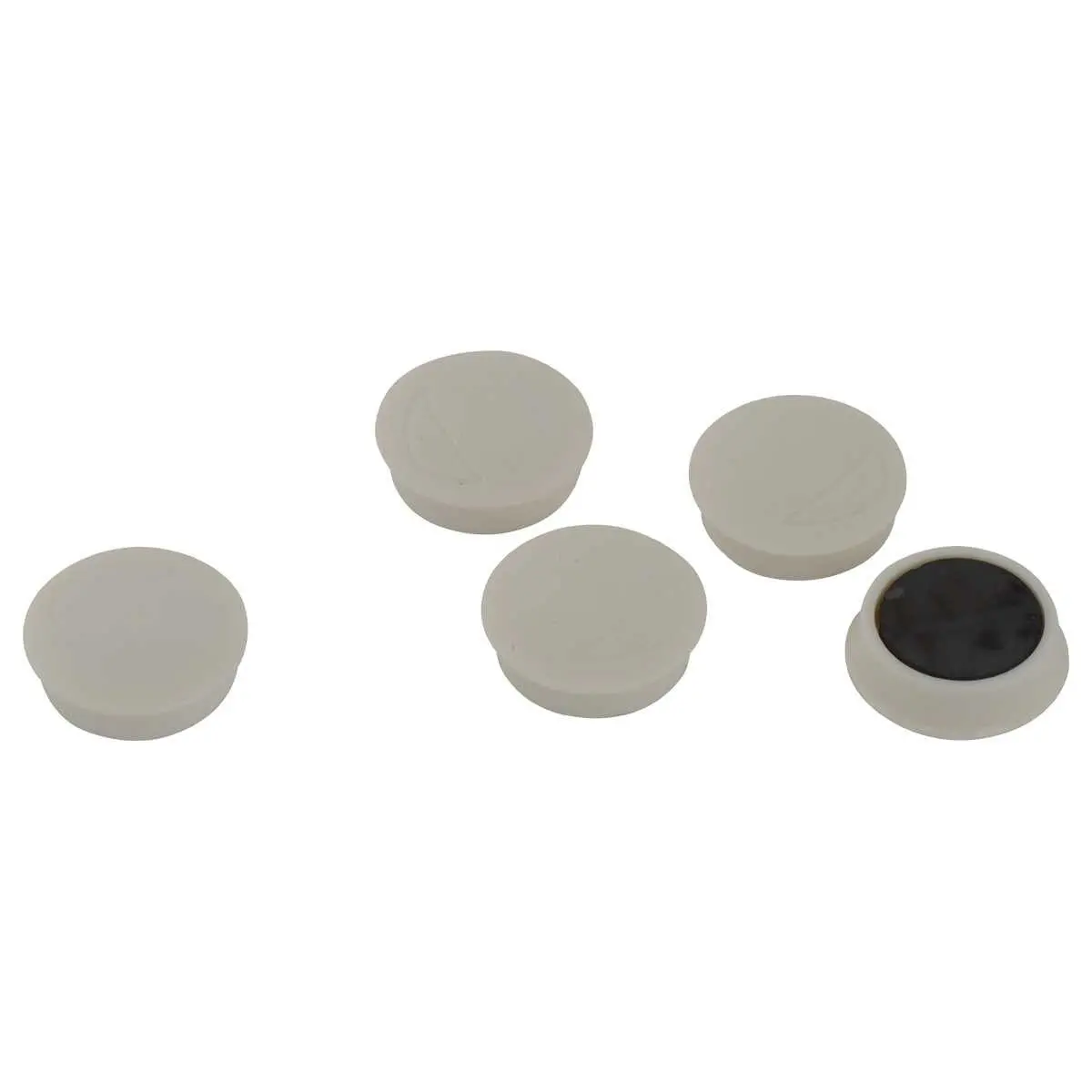 5 Aimants de bureau ronds 27 mm blancs