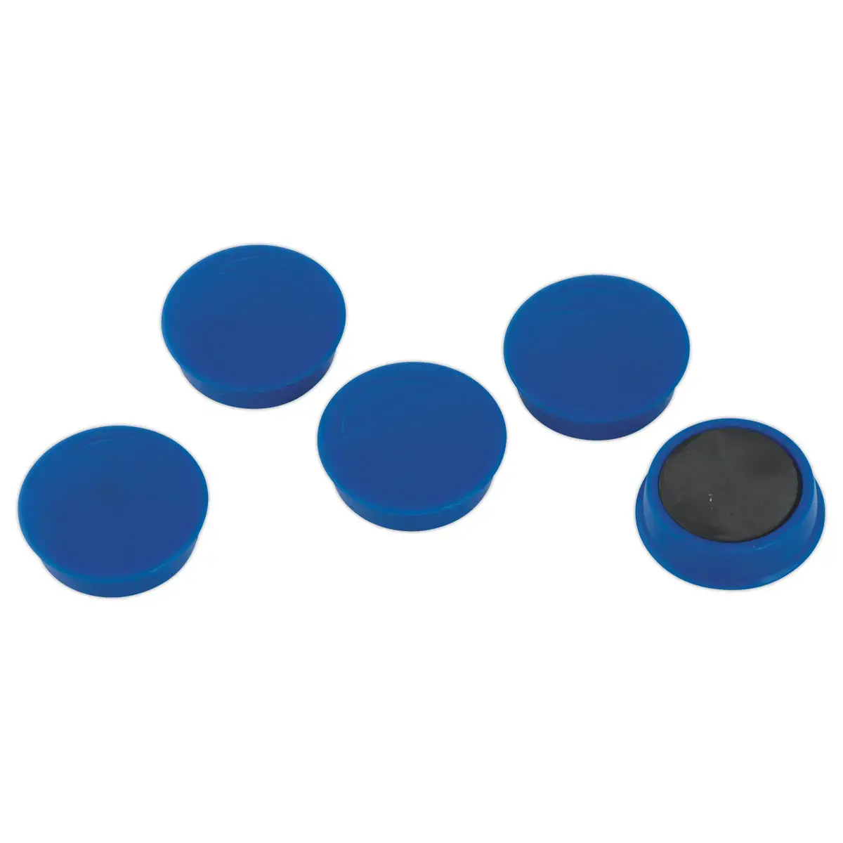 5 Aimants de bureau ronds 27 mm bleus