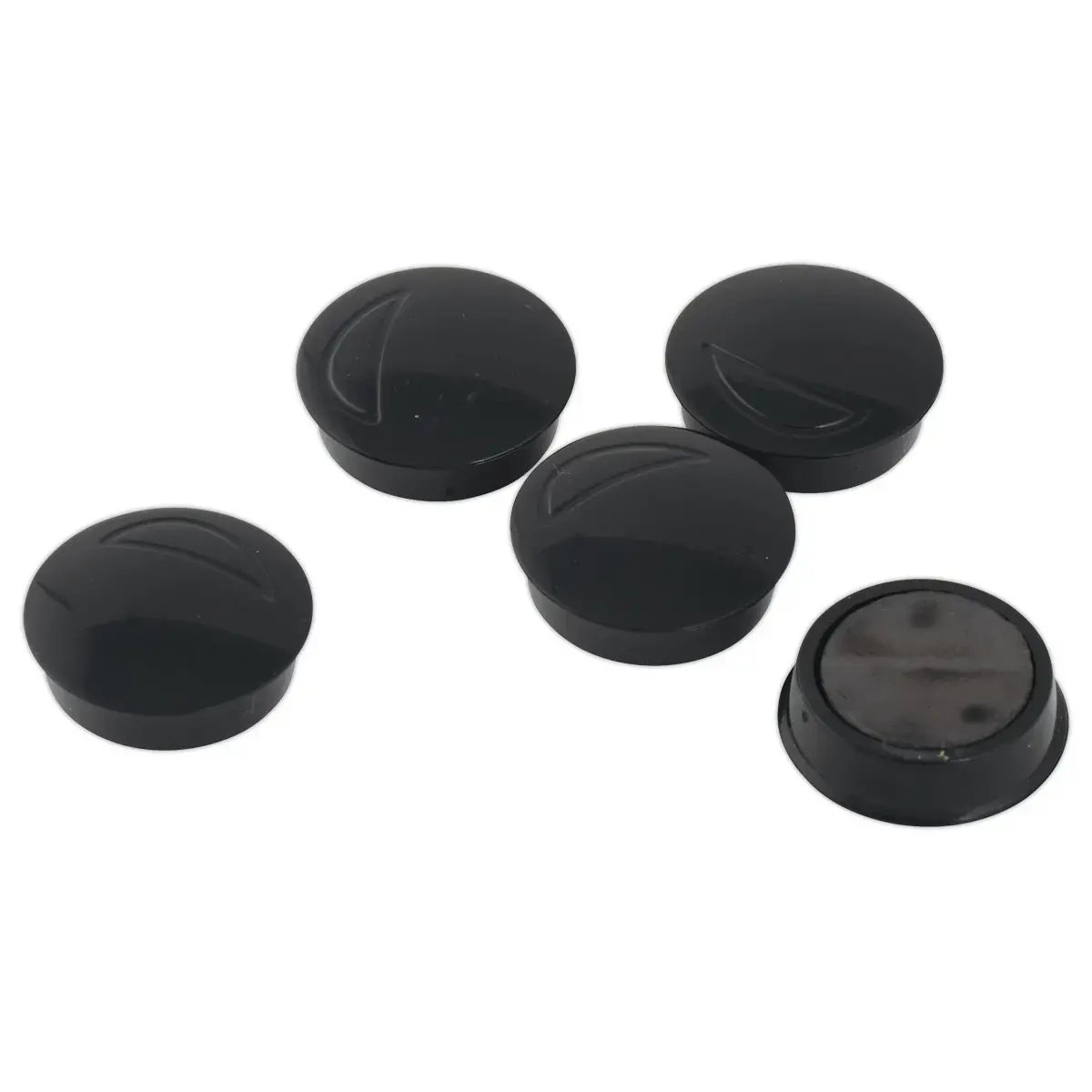 5 Aimants de bureau ronds 27 mm - noir 