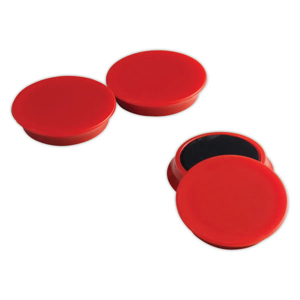 4 Aimants ronds - Ø 32 mm - Rouge