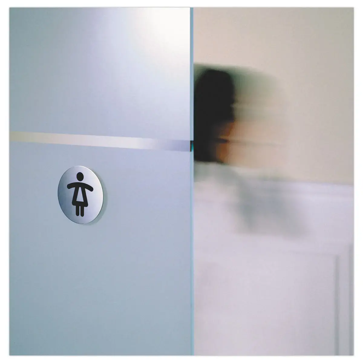 Plaque de porte ronde avec pictogramme - DURABLE - Toilettes femmes