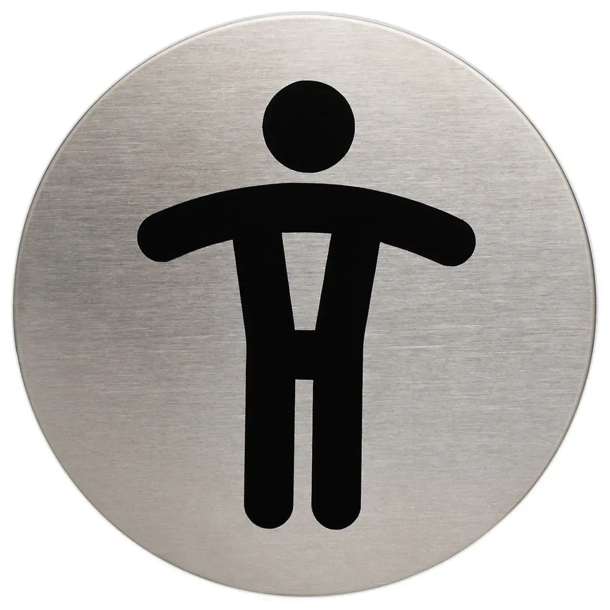 Plaque de porte ronde avec pictogramme - Toilettes hommes - Durable
