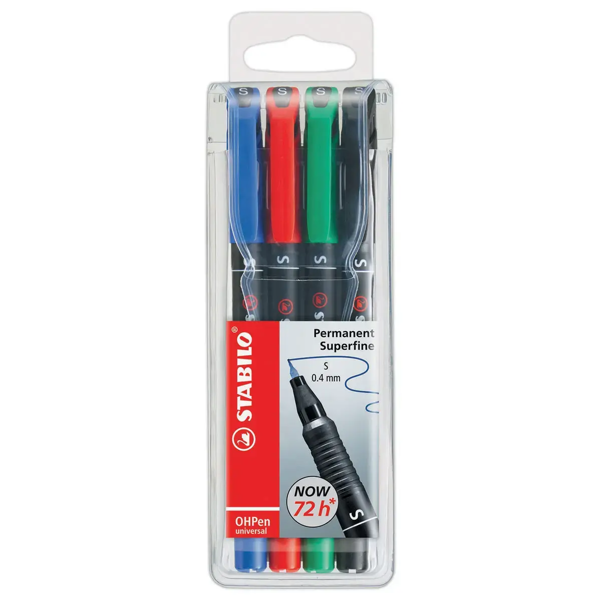 4 Marqueurs OHPen permanent super fin 0,4 - Coloris assortis - STABILO