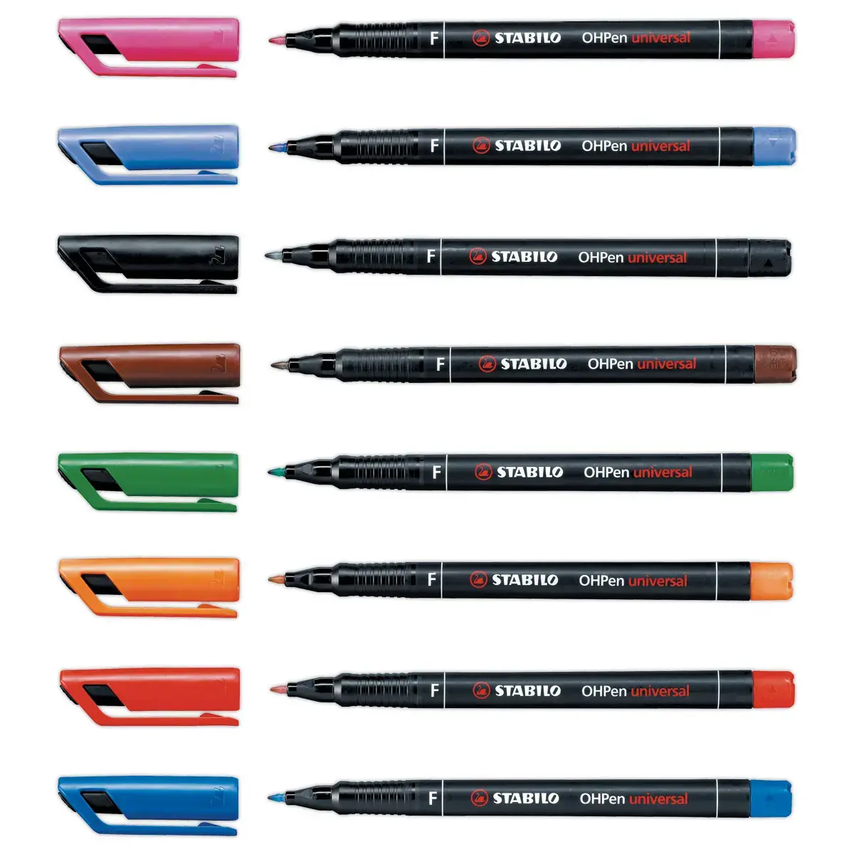 8 Marqueurs OHPen permanent fin 0,7 - Coloris assortis - STABILO 