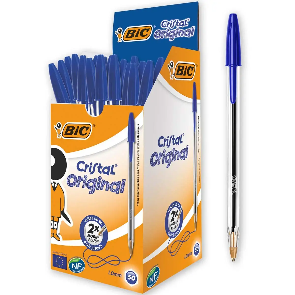 Stylo bille Cristal - Écriture moyenne - Bleu - BIC