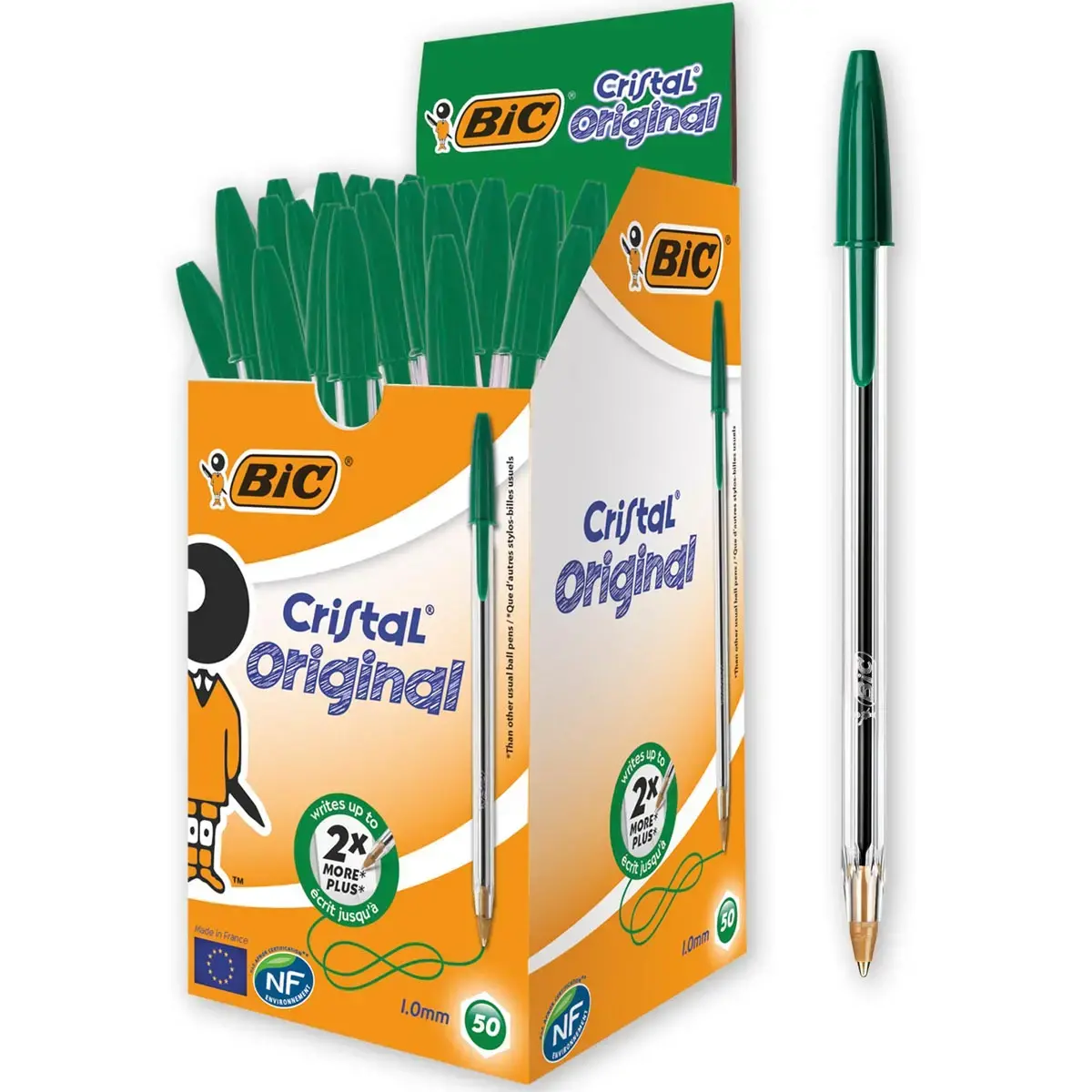 Stylo bille Cristal - Écriture moyenne - Vert - BIC
