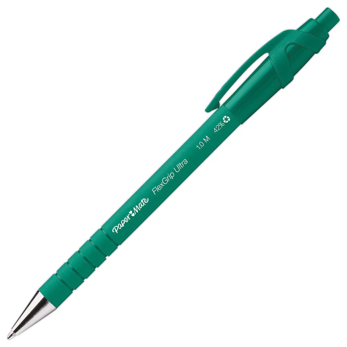Stylo bille r&eacute;tractable Flexgrip &eacute;criture moyenne - Vert - PAPERMATE 