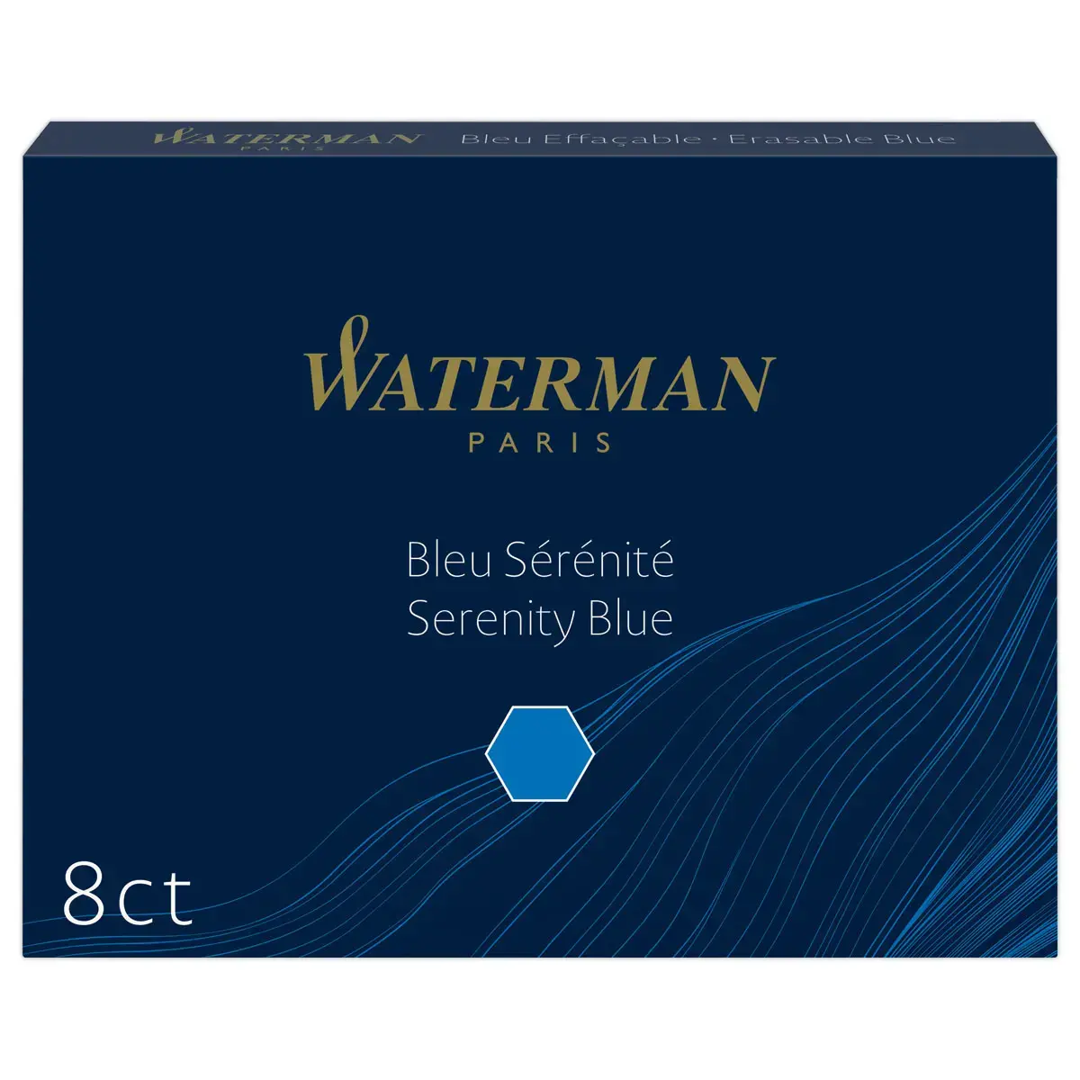 8 Cartouches longues internationales pour stylo plume - Bleu - WATERMAN
