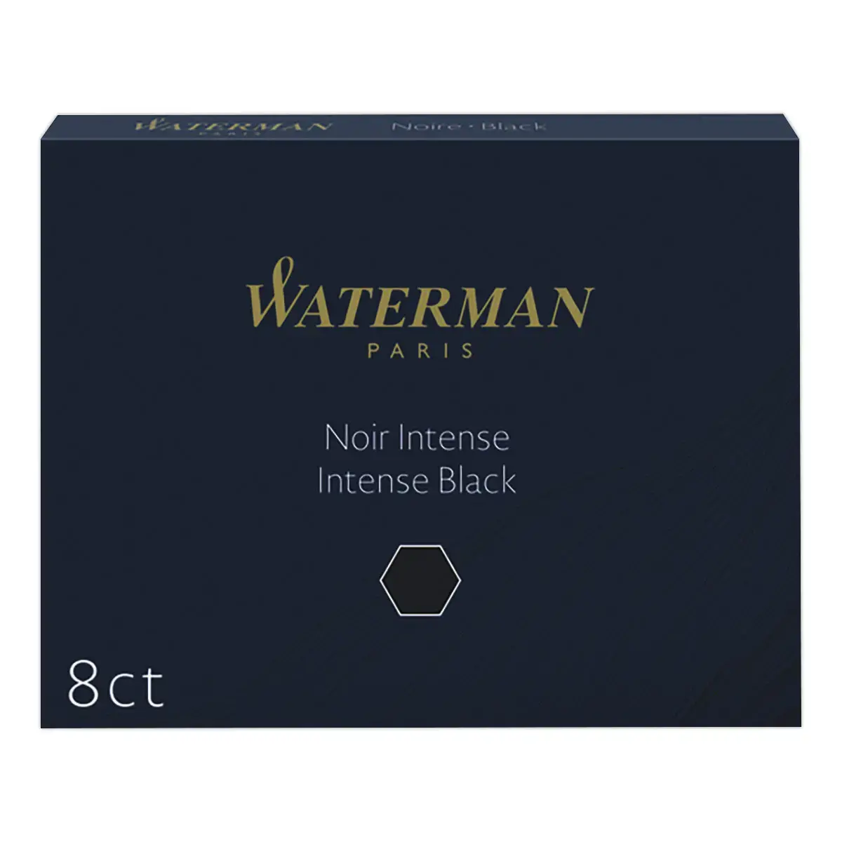8 Cartouches longues internationales pour stylo plume - Noir - WATERMAN