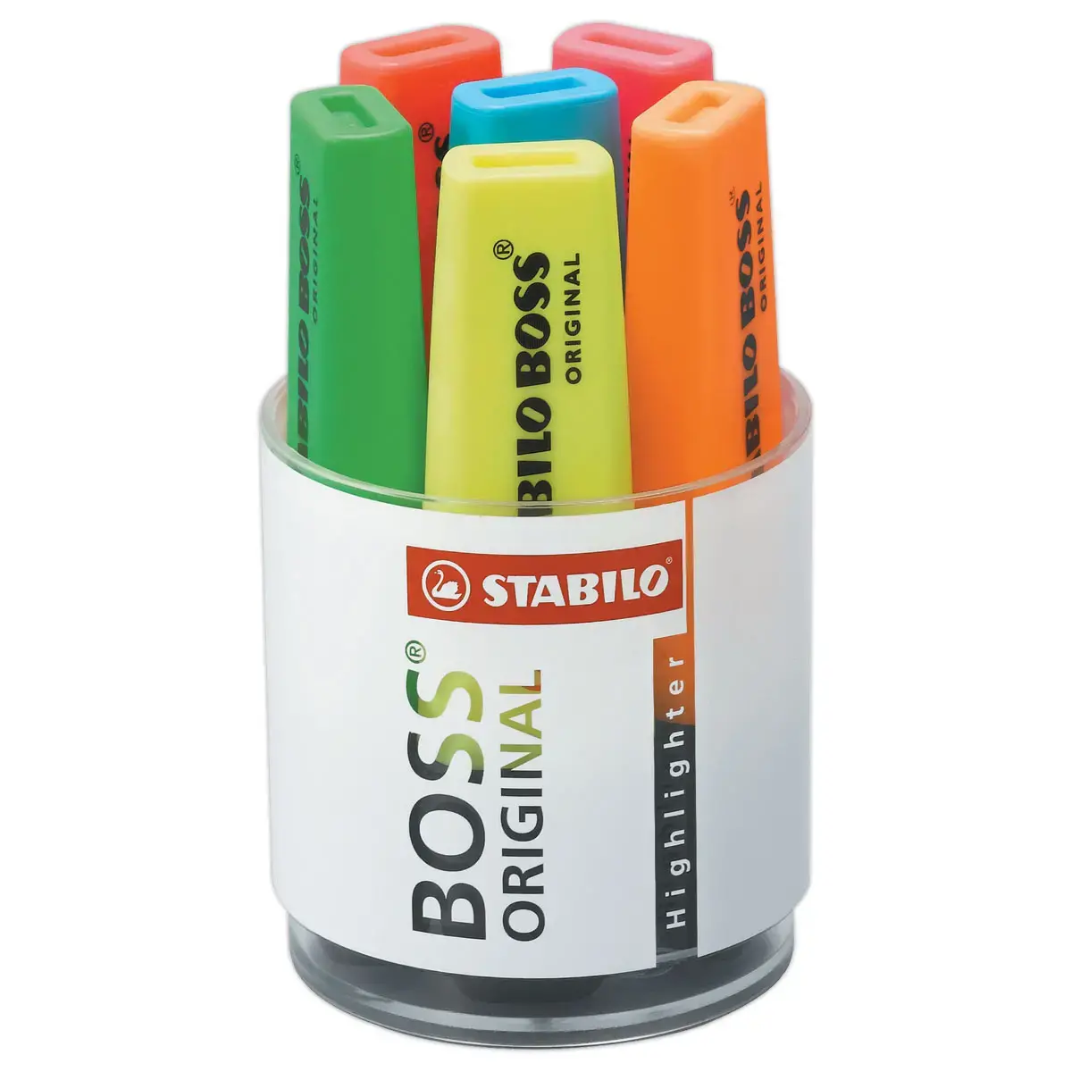 6 Surligneurs BOSS ORIGINAL - Pointe biseautée - Coloris assortis - STABILO