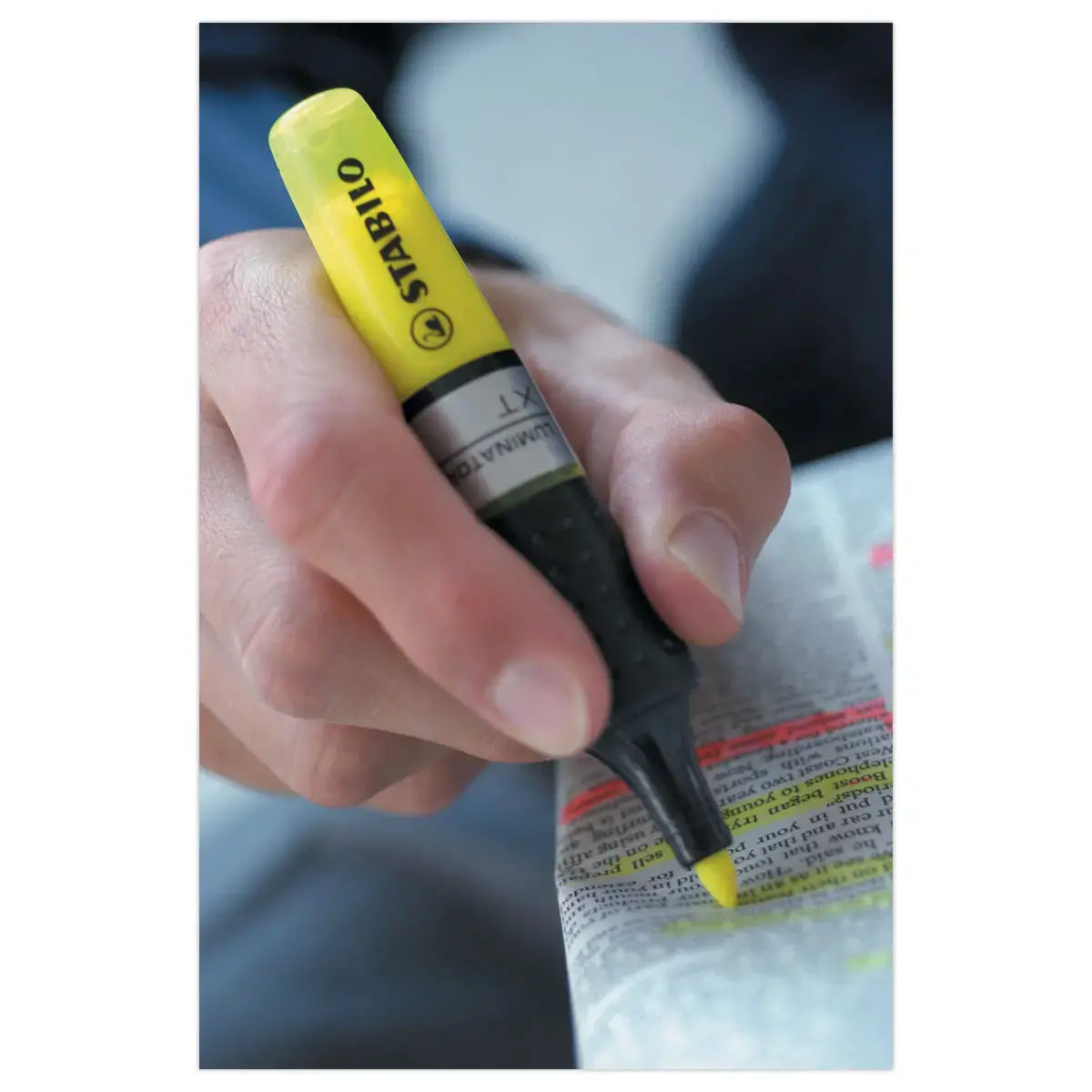 Surligneur LUMINATOR - Encre liquide - Pointe biseaut&eacute;e - Jaune - STABILO 