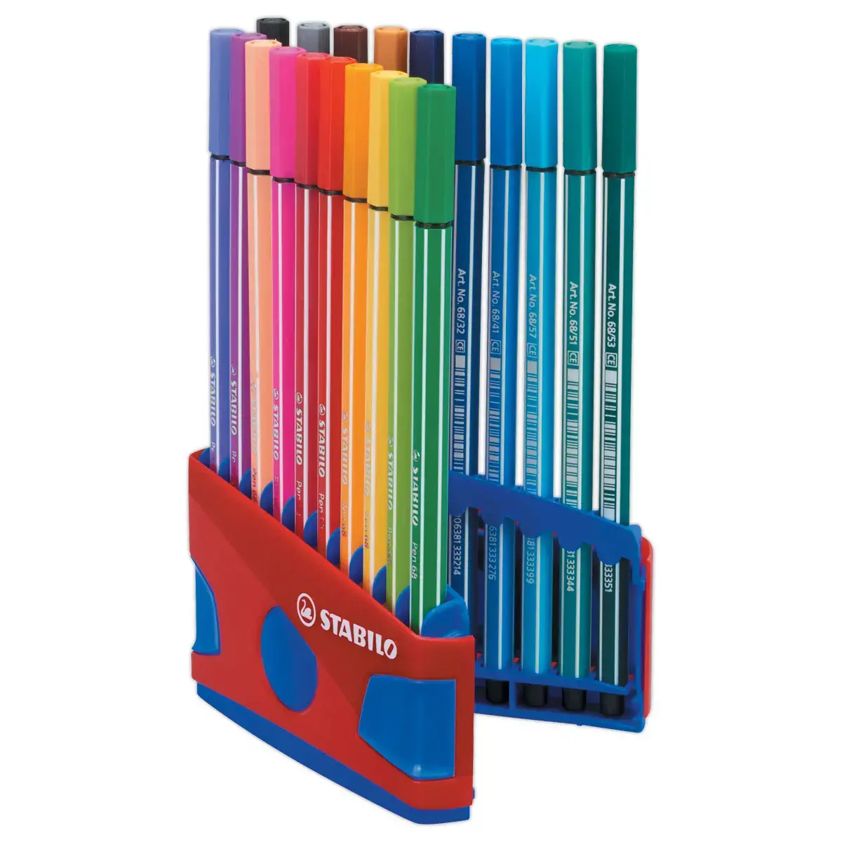 20 Feutres de coloriage Pen 68 - Pointe moyenne - Etui ColorParade - STABILO + 1 pochette de 3 feutres Boss mini offerte