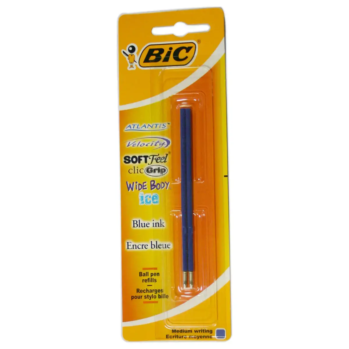2 Recharges pour stylo bille Atlantis - bleu - BIC