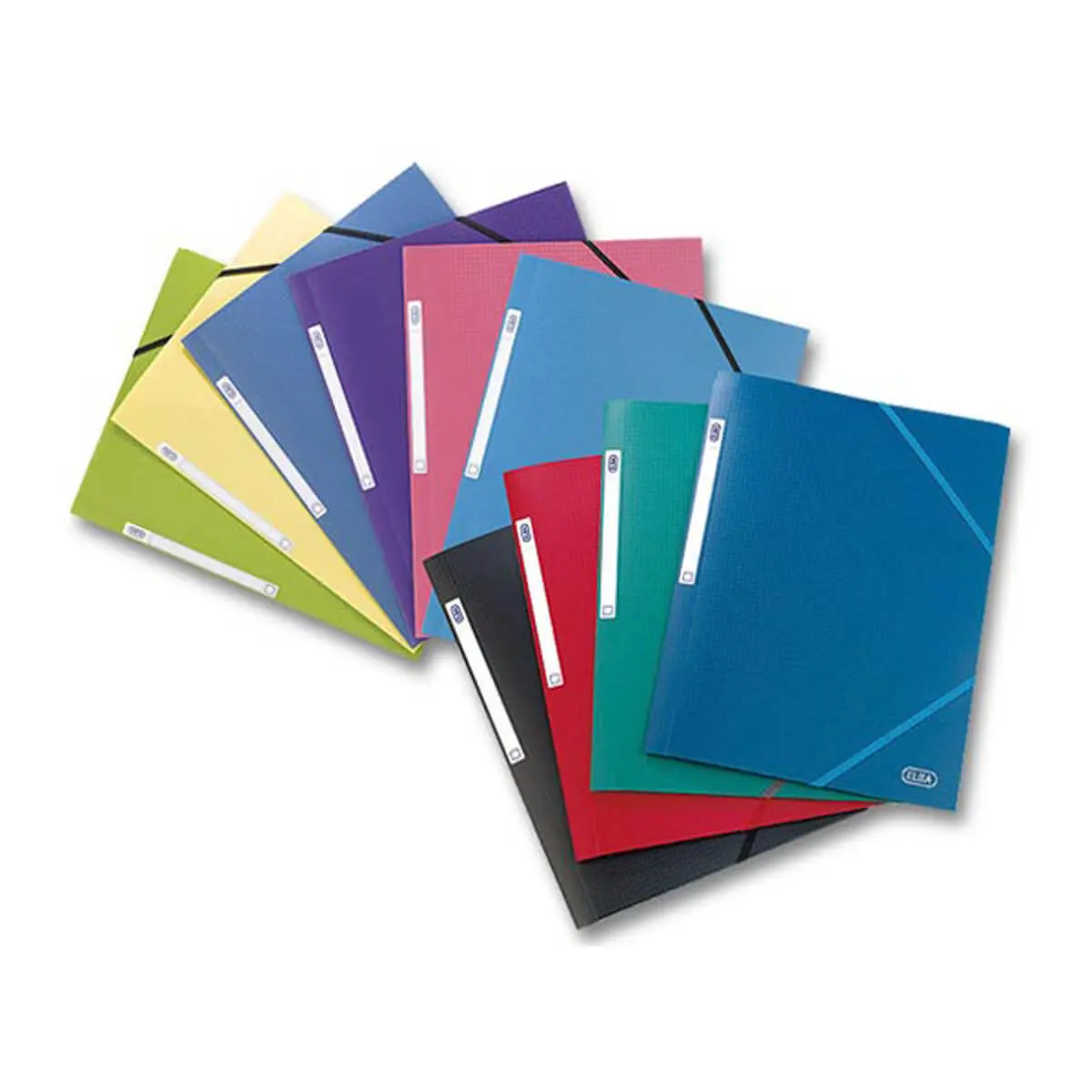 10 Chemises plastiques Memphis assortis - 3 rabats à élastiques - OXFORD
