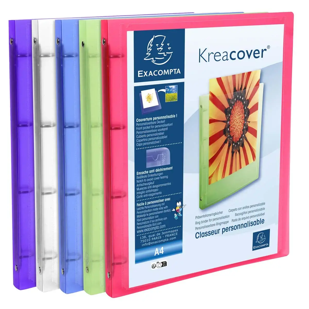 5 Classeurs personnalisables Kreacover - EXACOMPTA