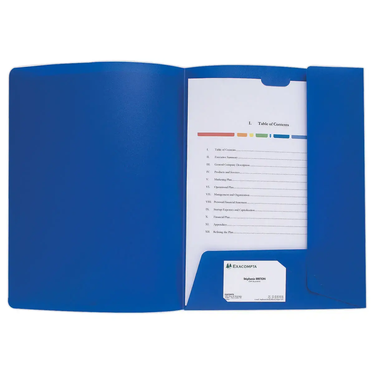 10 Chemises personnalisables 2 rabats - Kreacover EXACOMPTA - Bleu 