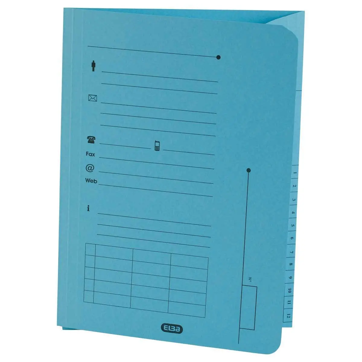 25 Sous-dossiers pochettes pour dossiers suspendus HV - Bleu pastel - Oxford 