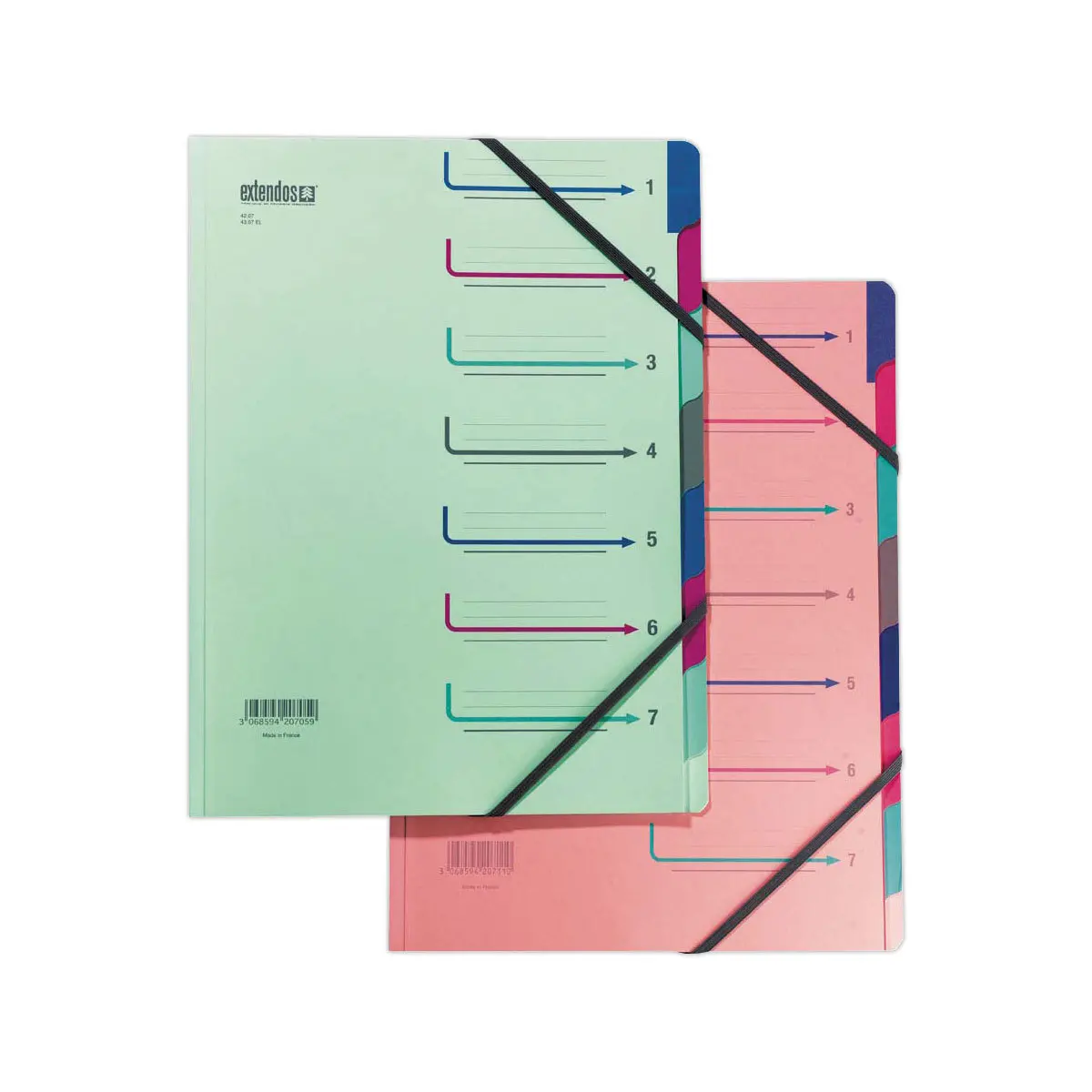 Trieur chemise à élastique - 7 compartiments - EXTENDOS