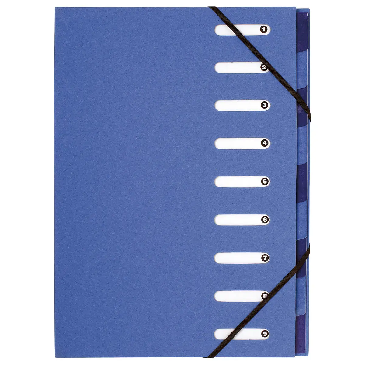 Trieur chemise carte recycl&eacute;e  - 9 compartiments - Bleu - EXACOMPTA 