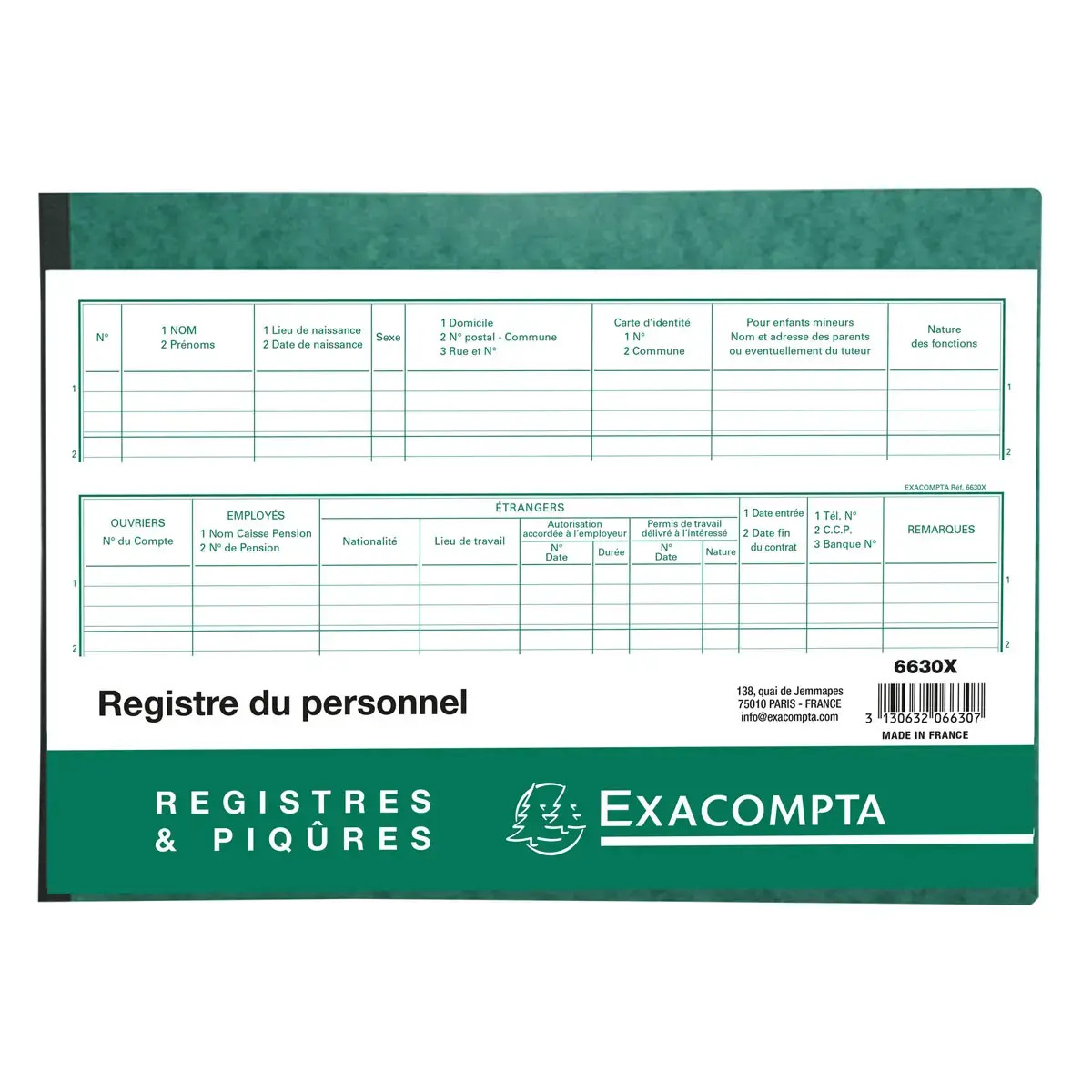 Registre du personnel - Belgique 