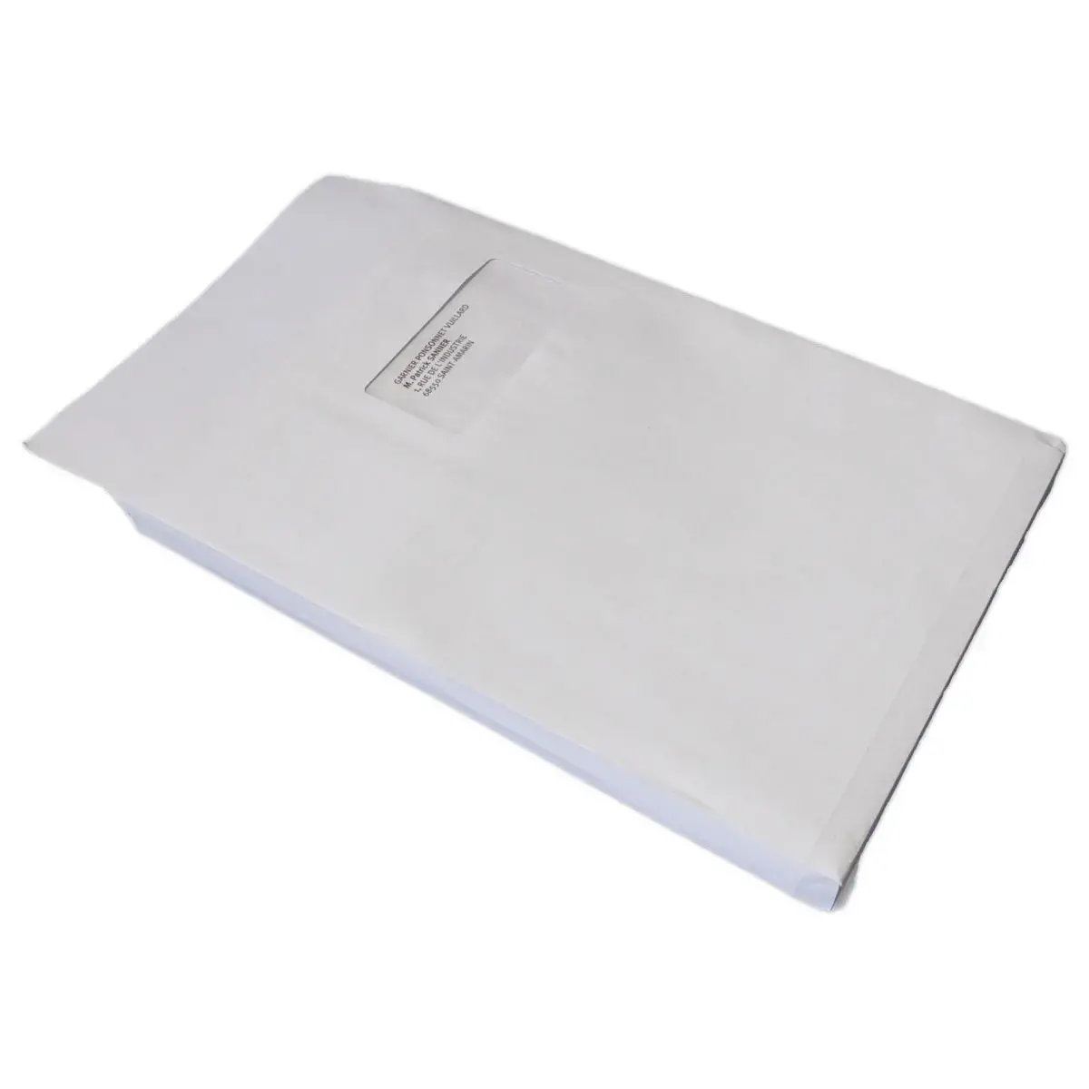 200 Pochettes à soufflet - kraft blanc - 120g - 229x324mm à fenêtre - GPV