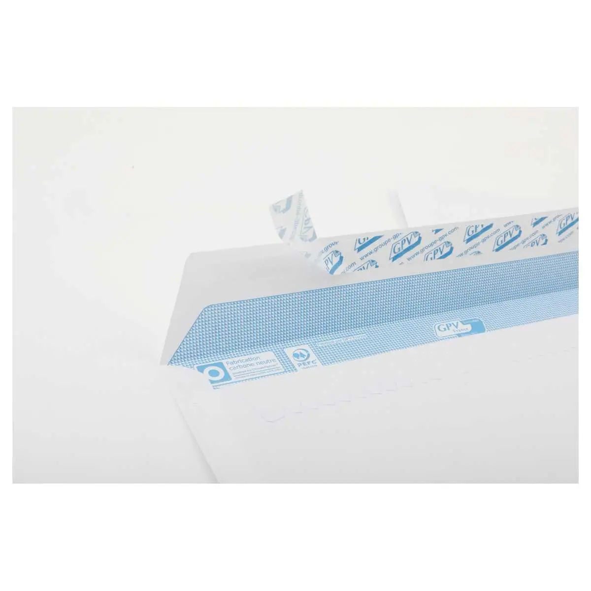 500 Enveloppes blanches bande siliconée à fenêtre - 162 x 229 mm - GPV
