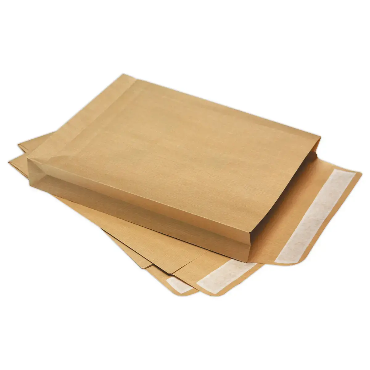 50 Pochettes &agrave; soufflet 50 mm - Kraft arm&eacute; Brun - IPC Bong 