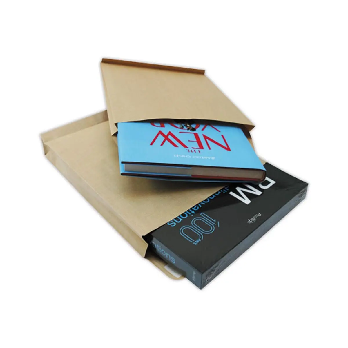 50 Pochettes &agrave; soufflet en kraft arm&eacute; brun 120g - 229x324mm 