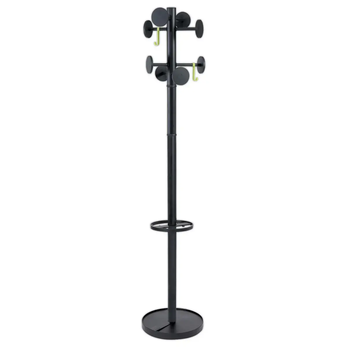 Porte-manteaux Stan - 8 patères - Noir - Alba
