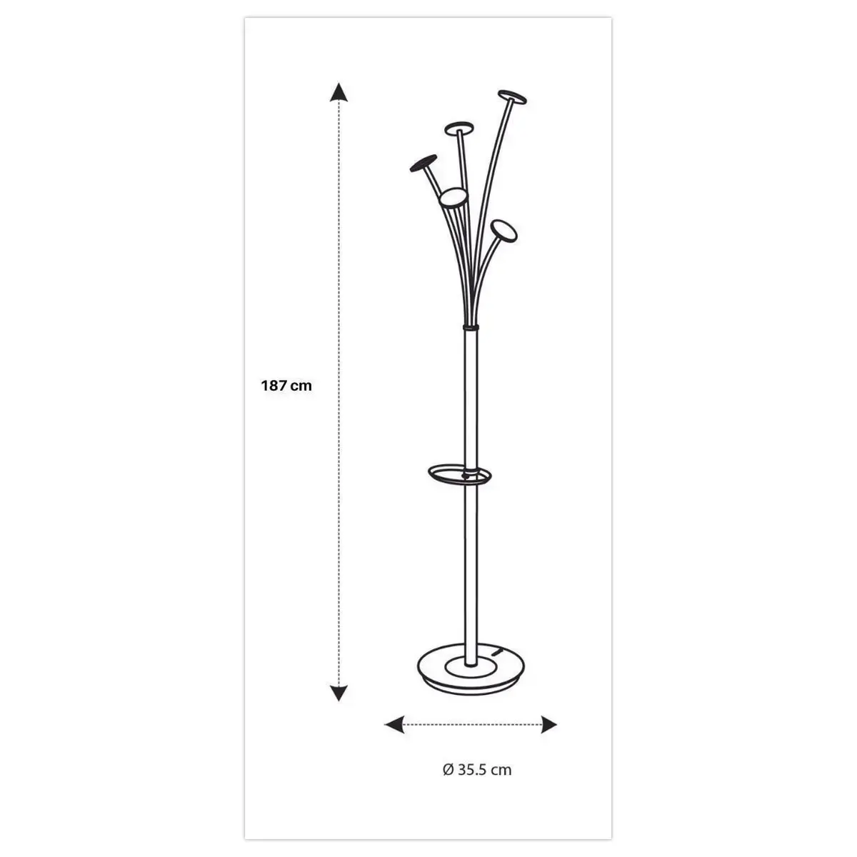 Porte-manteau Festy - 5 patères - Argent - ALBA