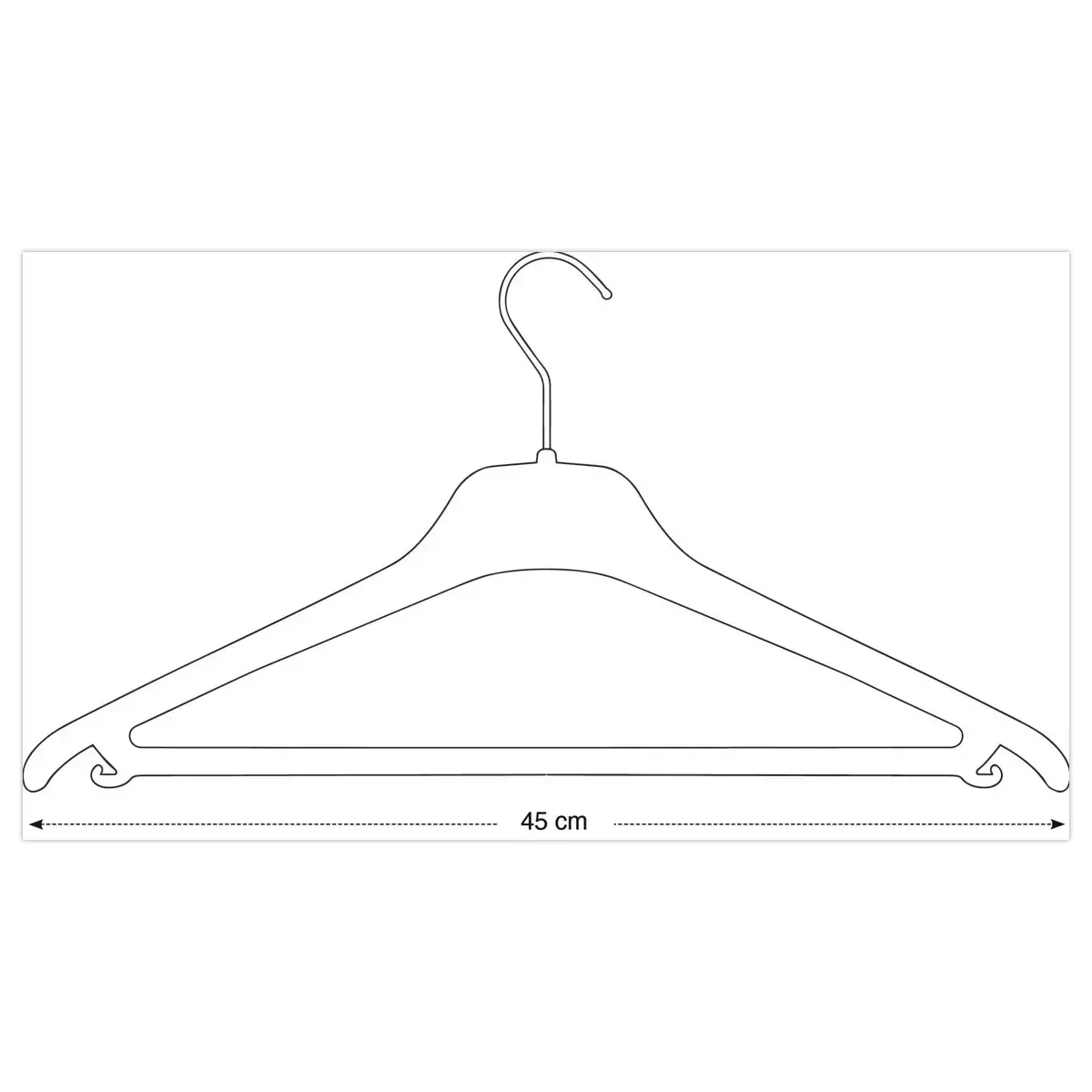 20 Cintres plastique &ndash; Noir &ndash; Alba 