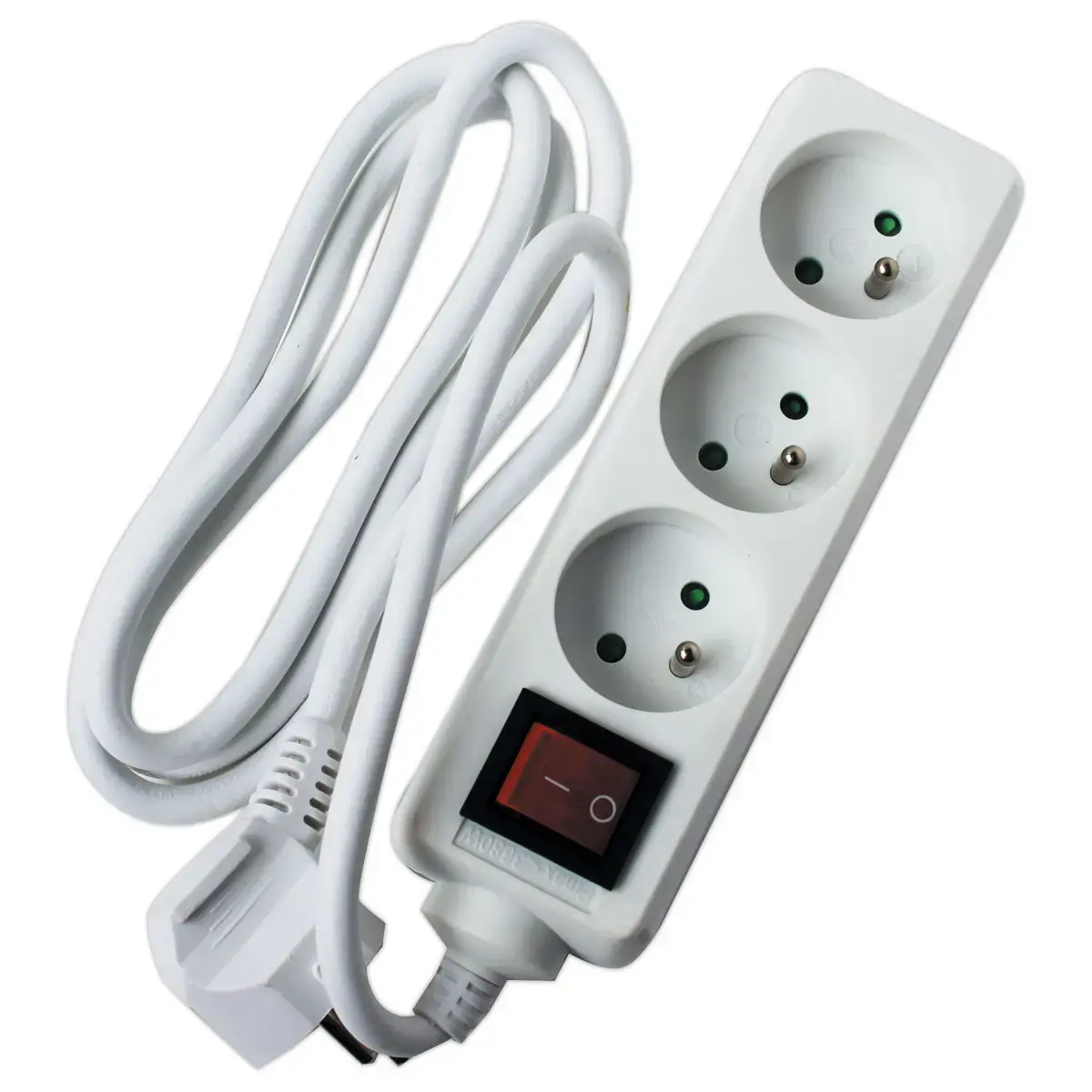 Multiprise 3 prises - Avec interrupteur - Câble 1,5 m