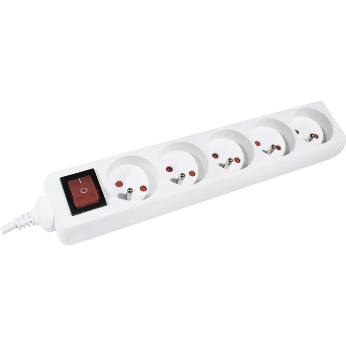 Multiprises 5 prises - Avec interrupteur - C&acirc;ble 1,5 m 