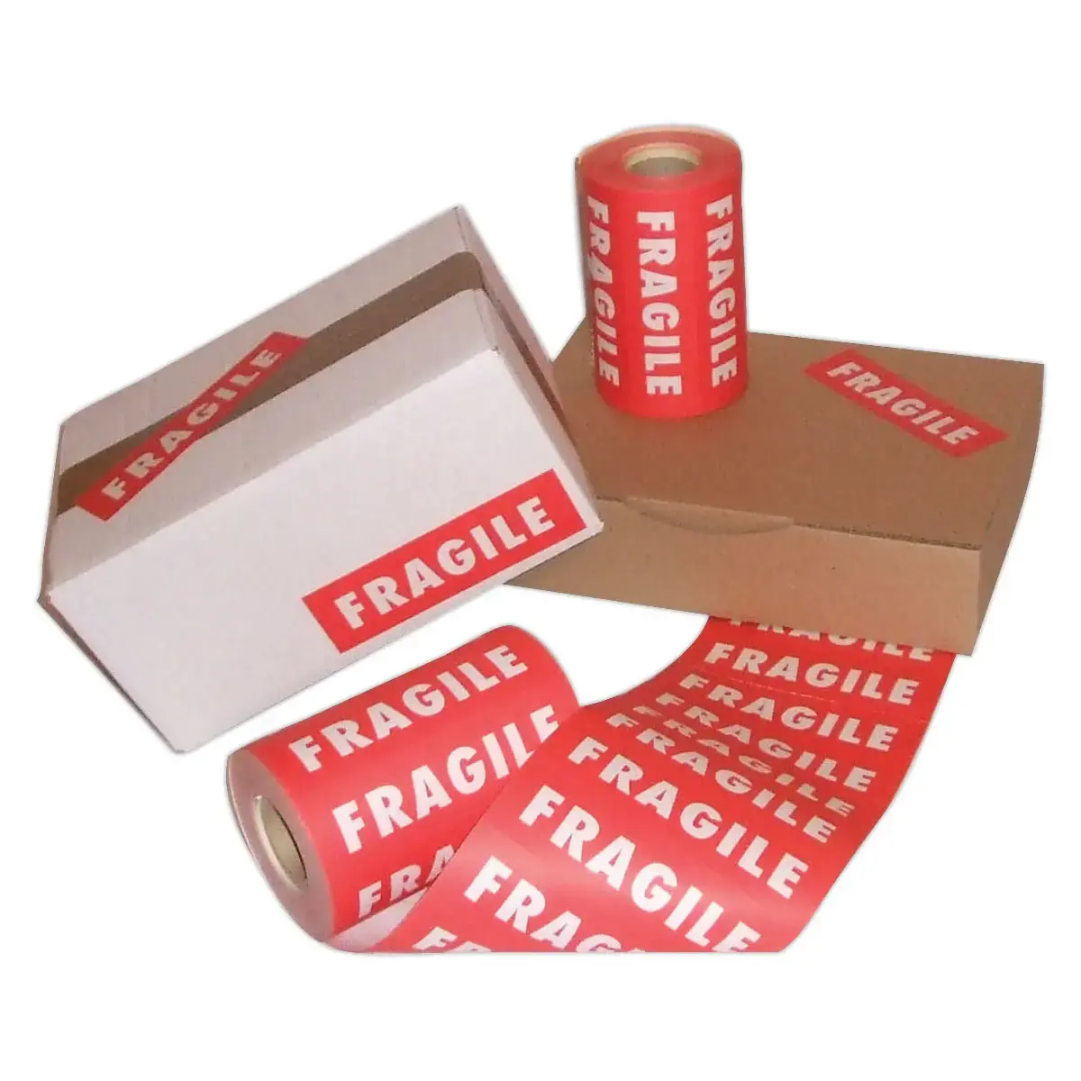 rouleau de 1000 étiquettes "FRAGILE" L150 x H 42,5 mm pour expéditions
