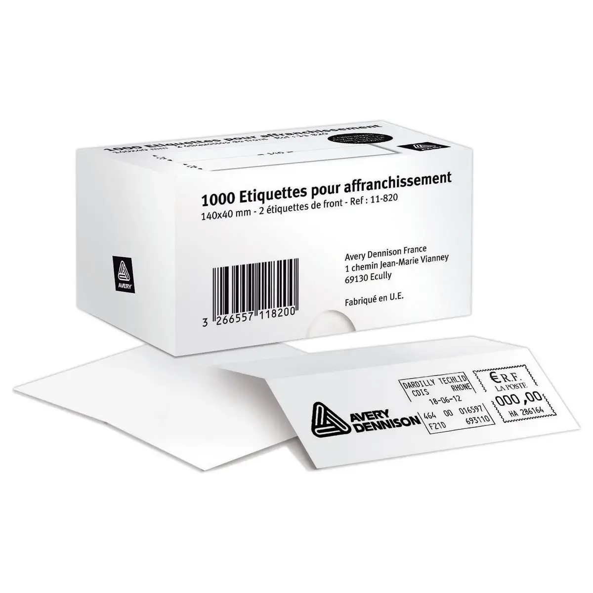 1000 &eacute;tiquettes d'affranchissement 140 x 40 mm - 2 &eacute;tiquettes par planche 