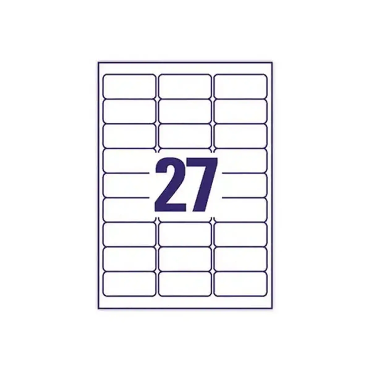 planches de 27 étiquettes blanches enlevables - 63,5x29,6mm - AVERY