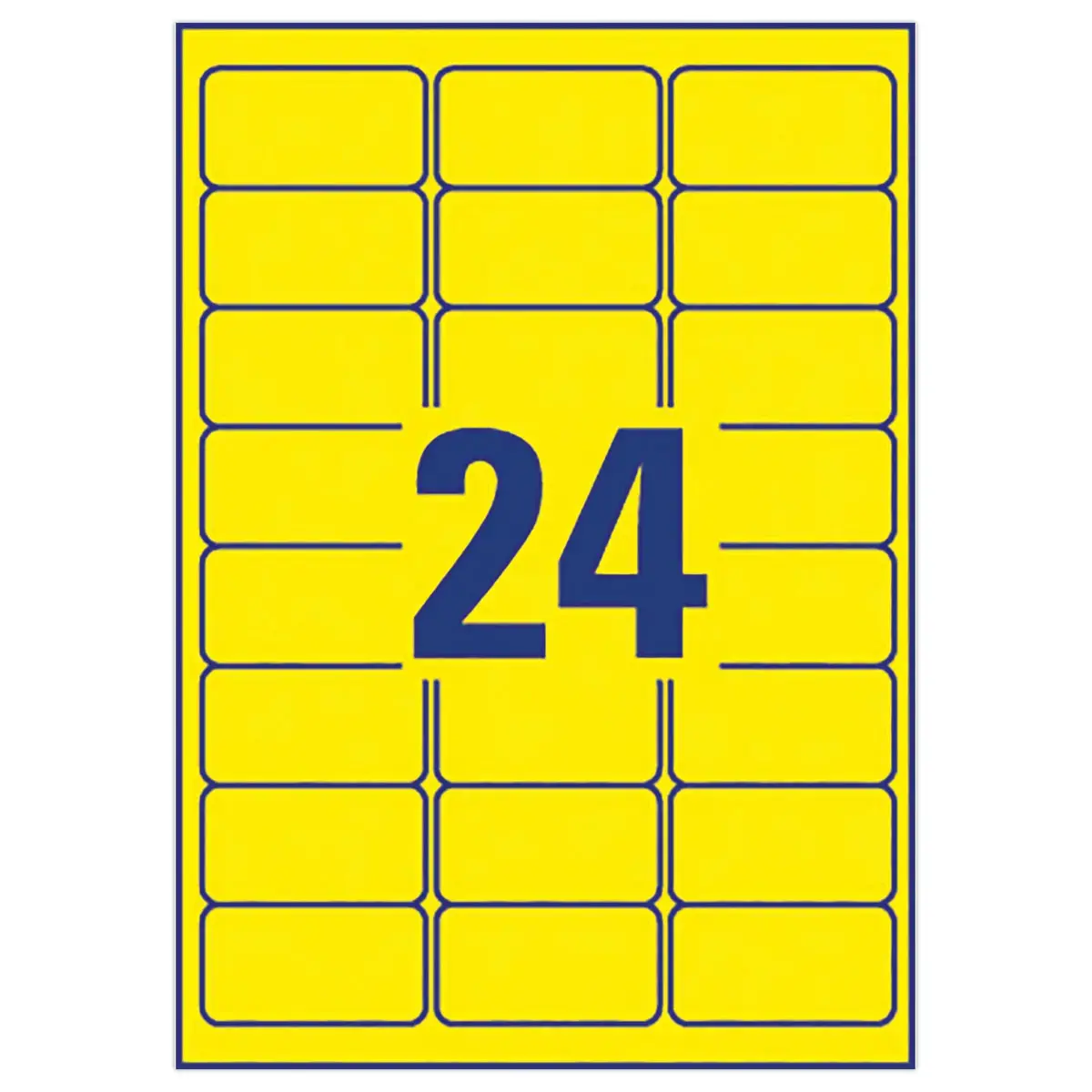 20 planches de 24 étiquettes jaunes - 63,5x33,9mm - AVERY