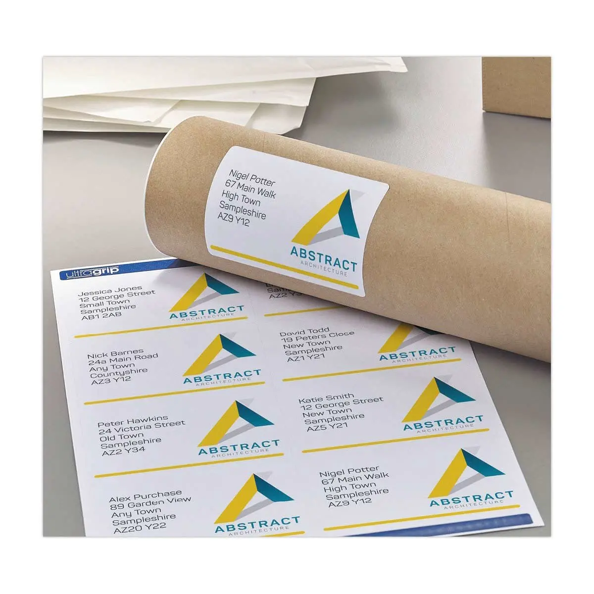 100 planches de 6 &eacute;tiquettes adresses opaques pour imprimantes laser AVERY 99,1x93,1mm 