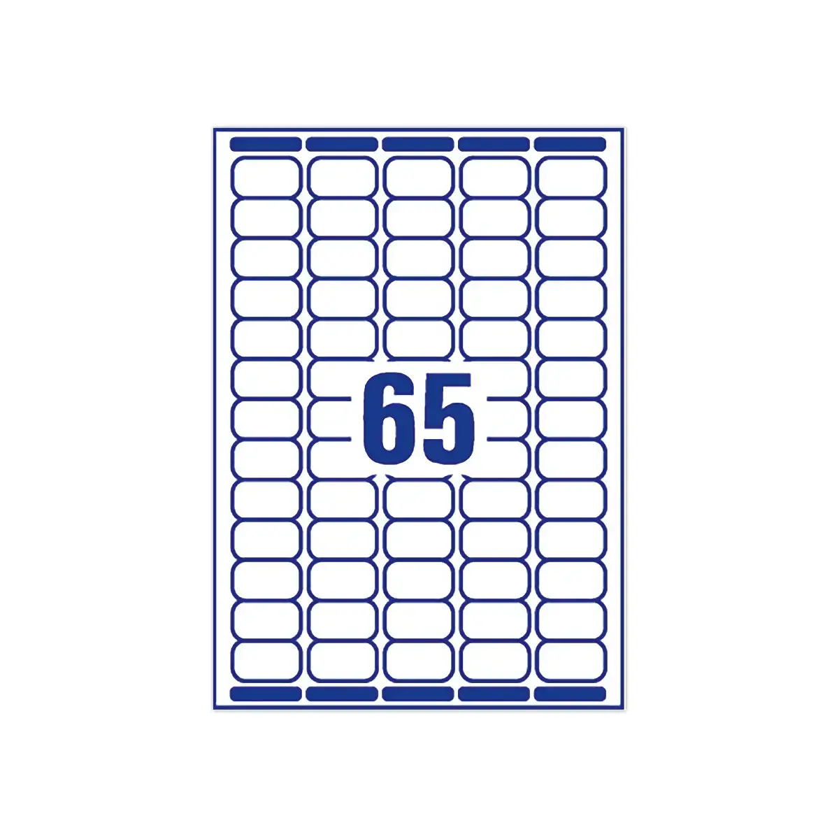 25 planches de 65 &eacute;tiquettes blanches - 38.1 x 21.2 mm - AVERY 