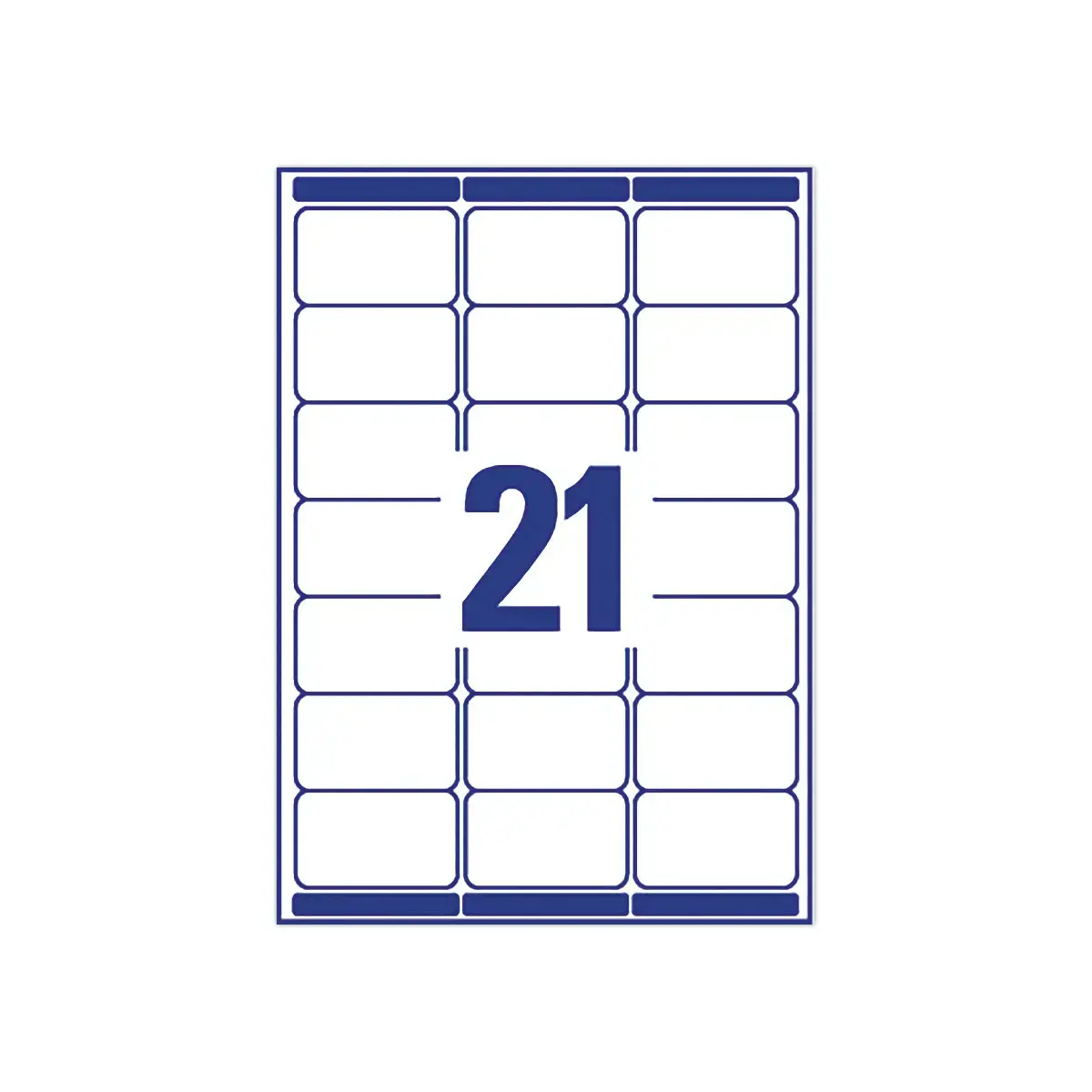 100 Planches de 21 étiquettes adresses blanches pour imprimantes laser - 63,5 x 38,1 mm - AVERY