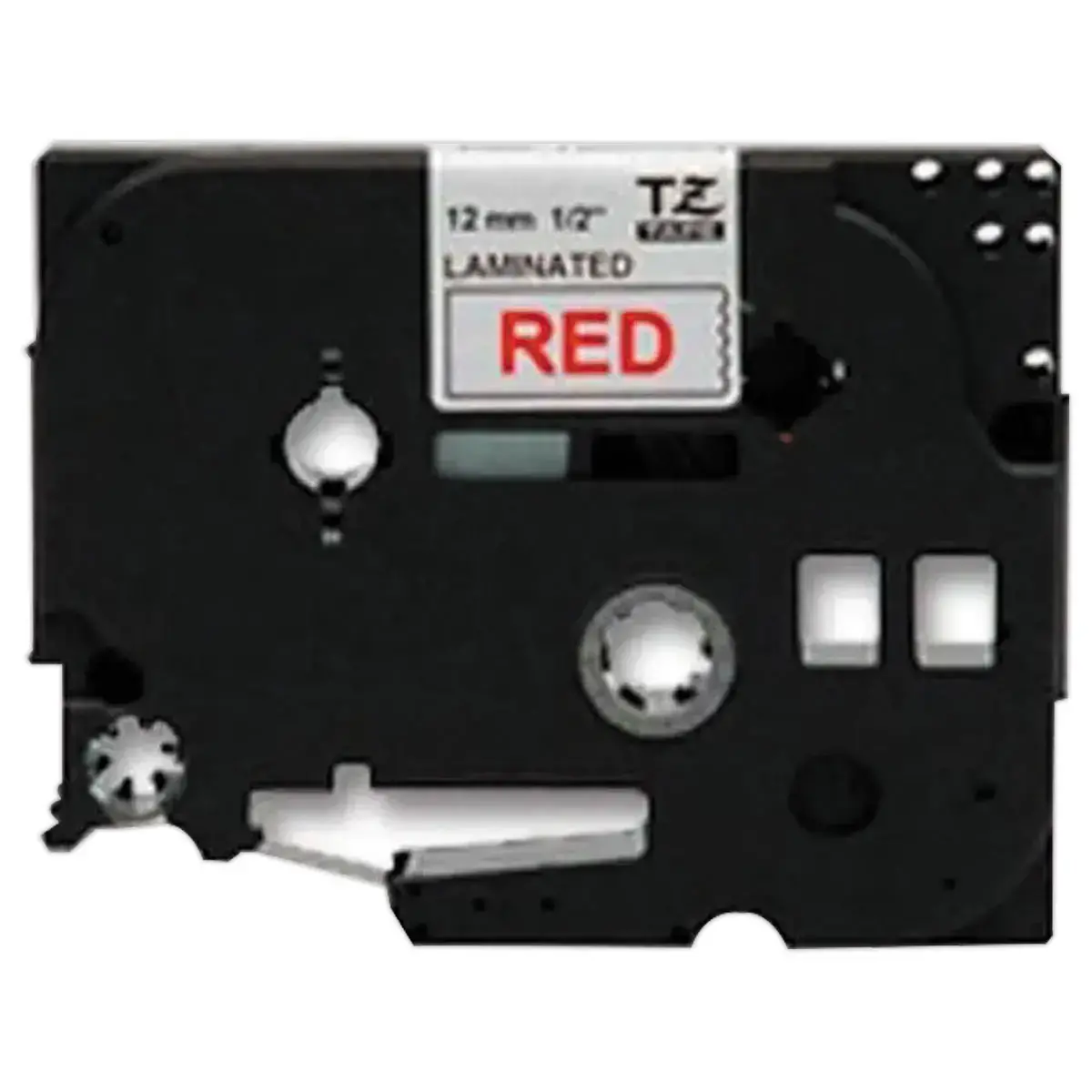 Ruban 8m x 12 mm - BROTHER TZ 232 - texte rouge sur fond blanc 