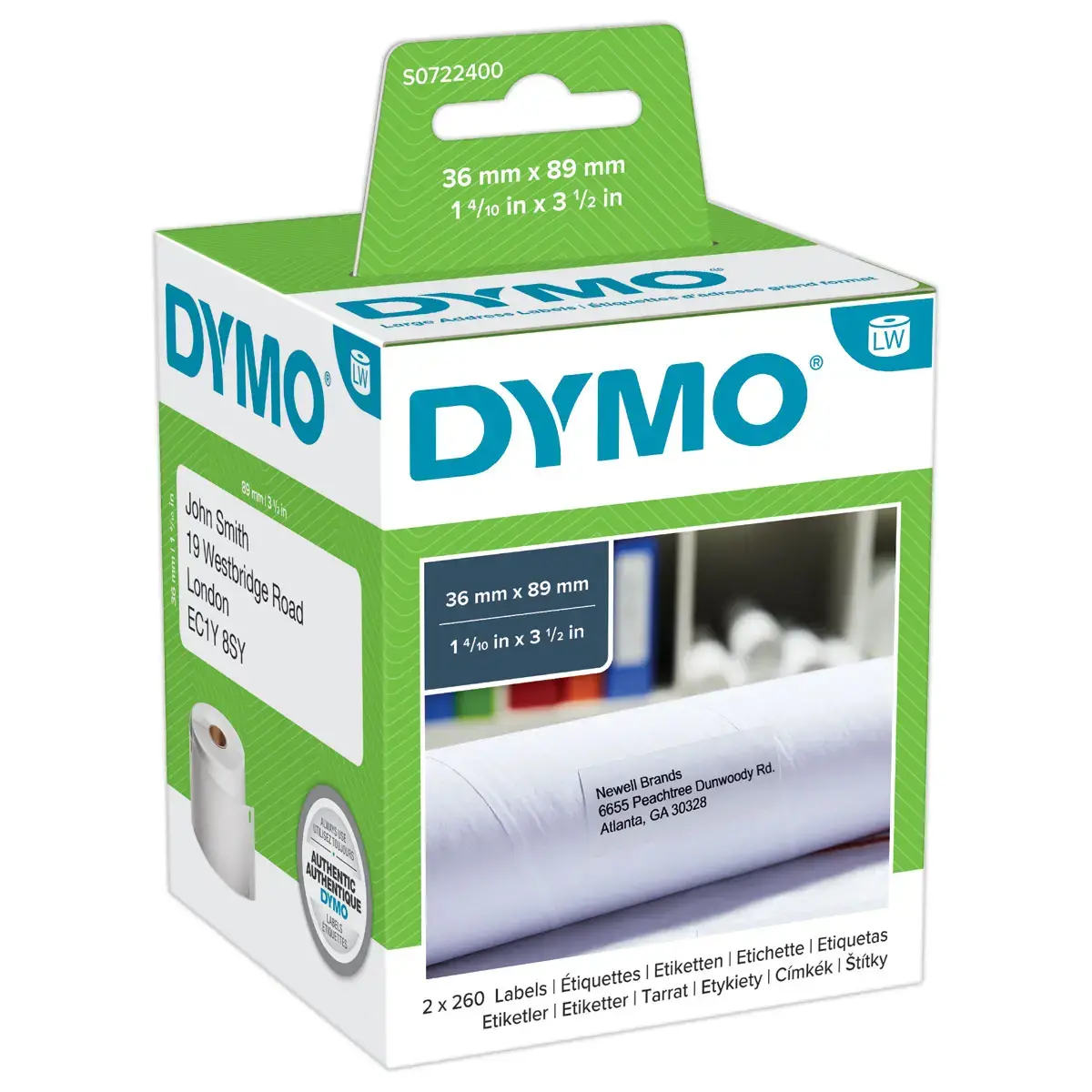 2 Rouleaux (520 étiquettes) LabelWriter - Dymo