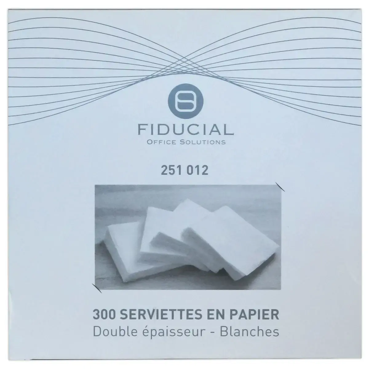 300 Serviettes de table blanches papier 2 plis - FIDUCIAL