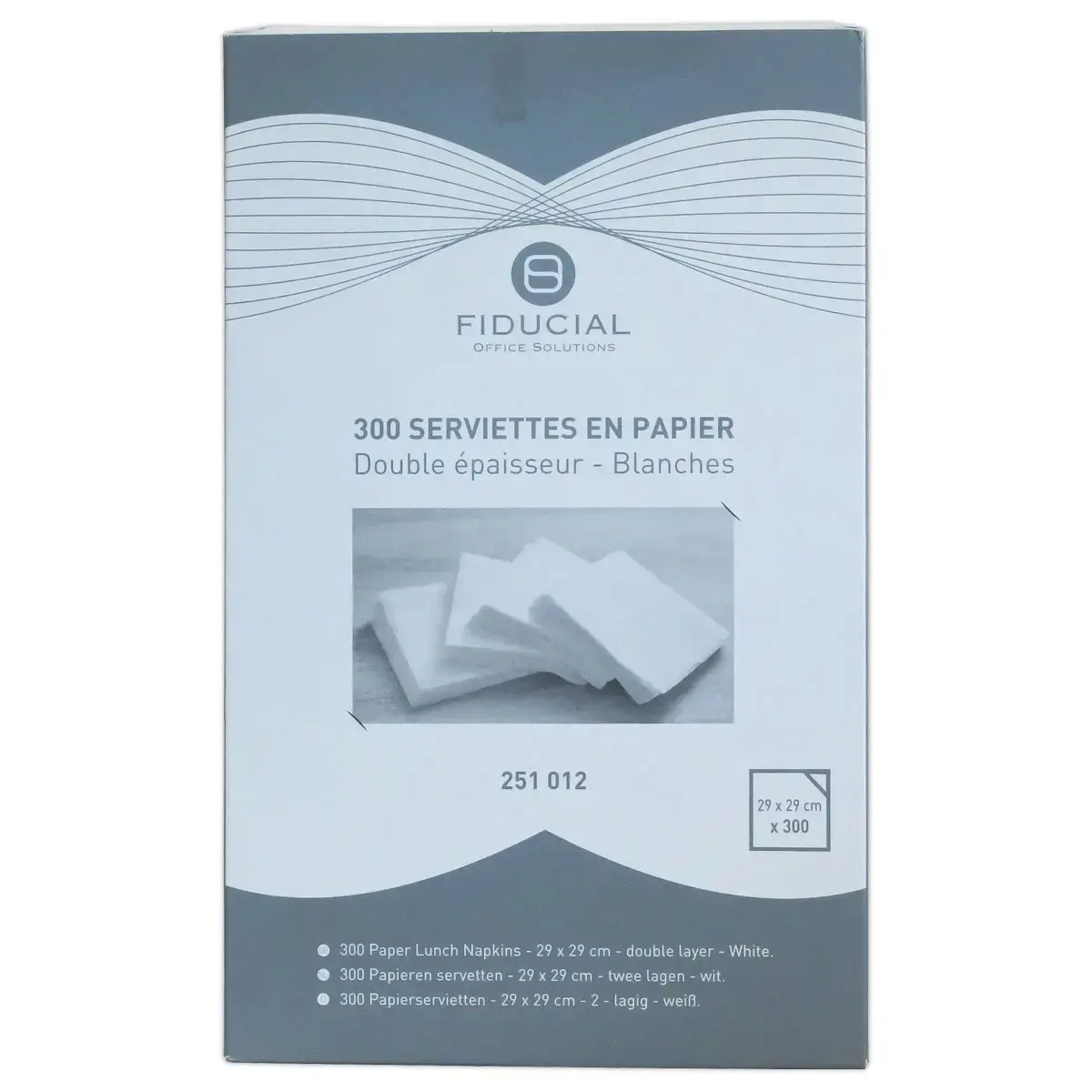 300 Serviettes de table blanches papier 2 plis - FIDUCIAL