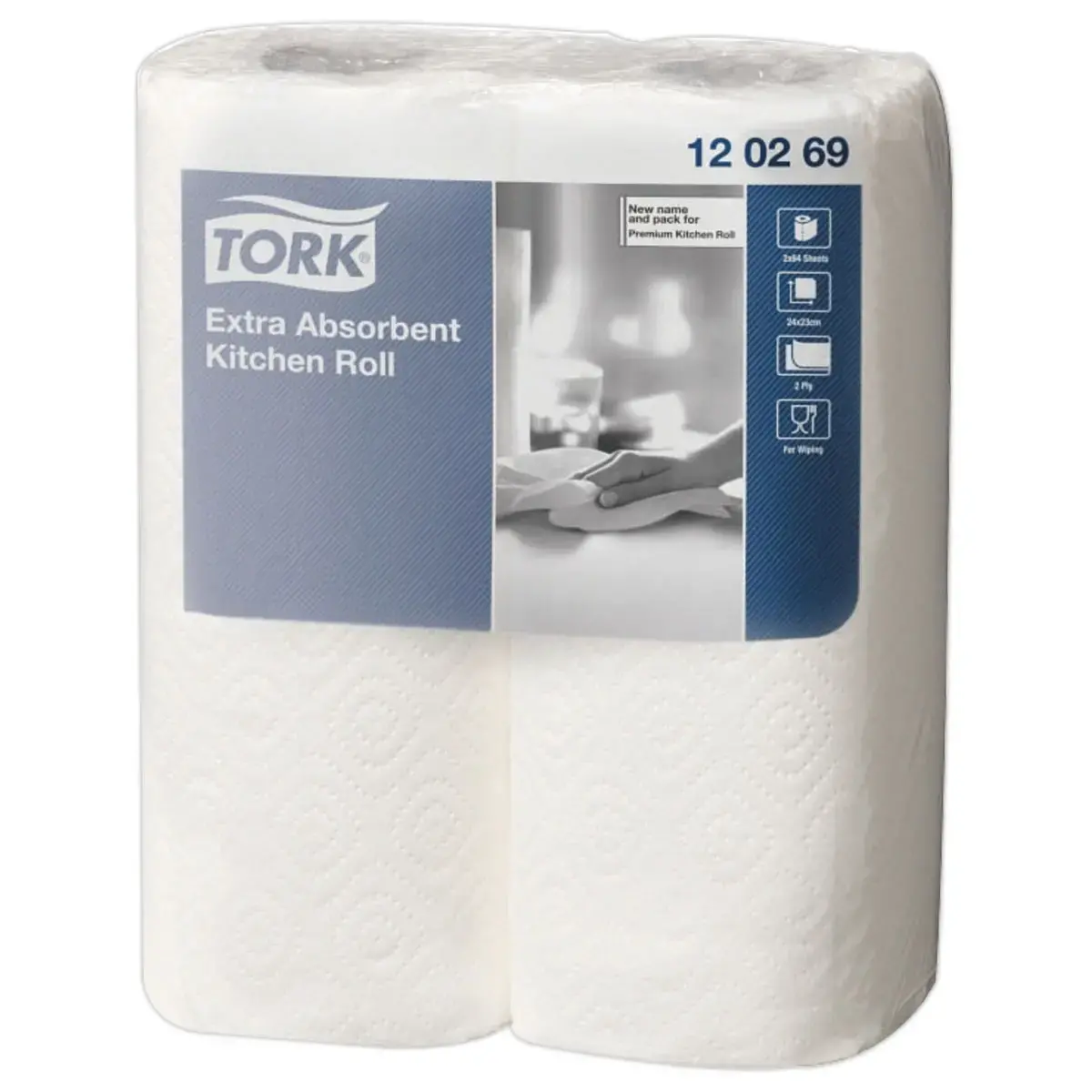 2 Rouleaux essuie-tout - Extra-absorbant - Blanc - Tork